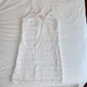 Lilly Pulitzer white scalloped hem dress- size small